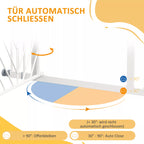Vartelių durų automatinio užsidarymo kampo iliustracija