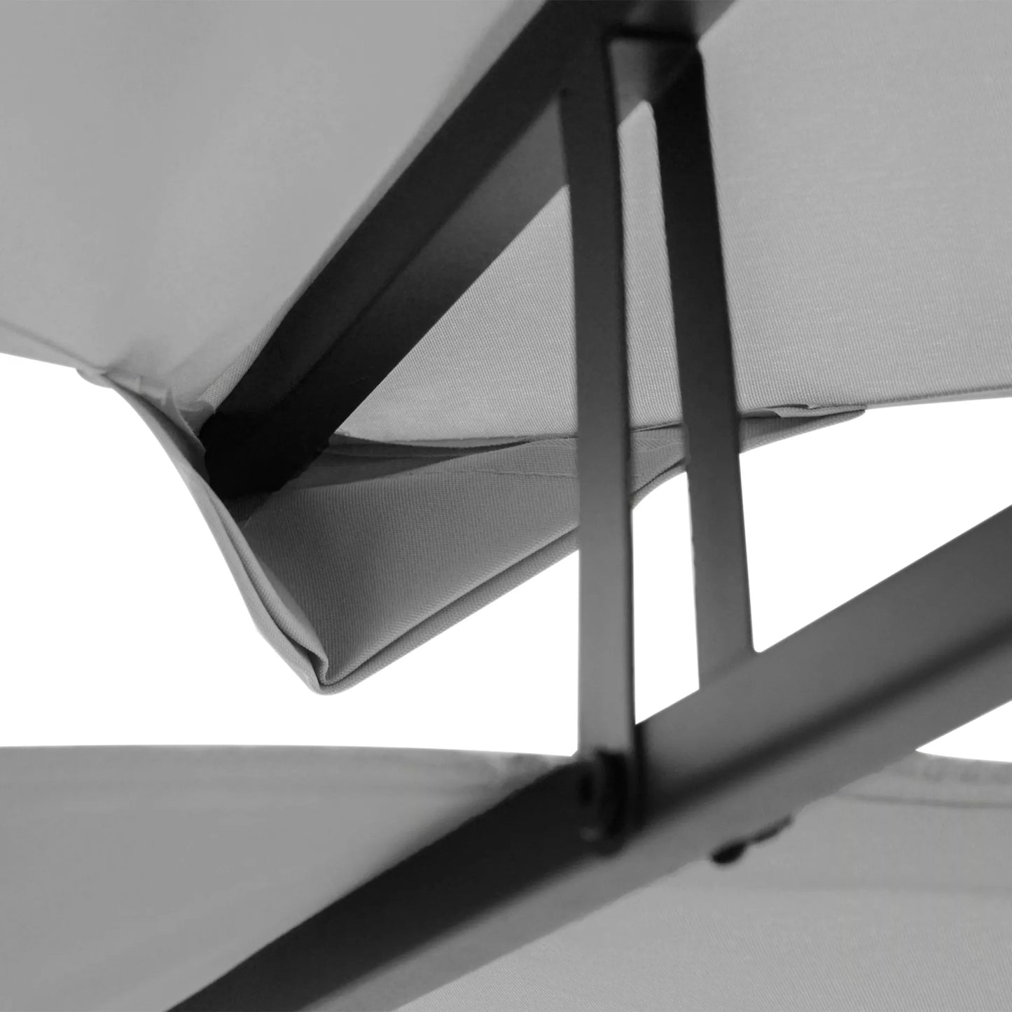 Pakeičiamas stogelis metaliniam paviljonui 3x4m, atsparus vandeniui, paviljonui su dvigubu stogu, pavėsinei, sodo palapinei, vakarėlių palapinei, poliesteris, šviesiai pilkas