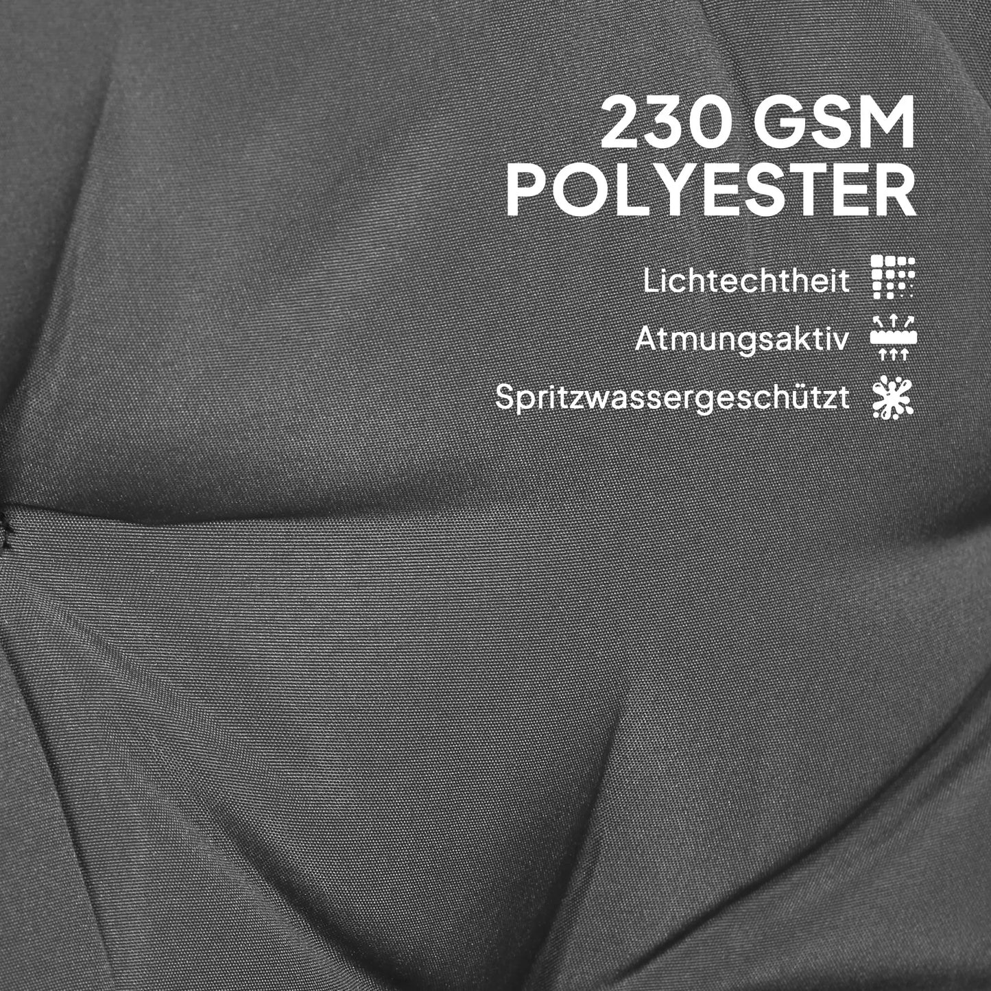 Lauko pagalvių komplektas suoliukui arba sodo supynėms, dviejų spalvų, poliesteris, putplastis, 180 x 110 x 8 cm, tamsiai pilka