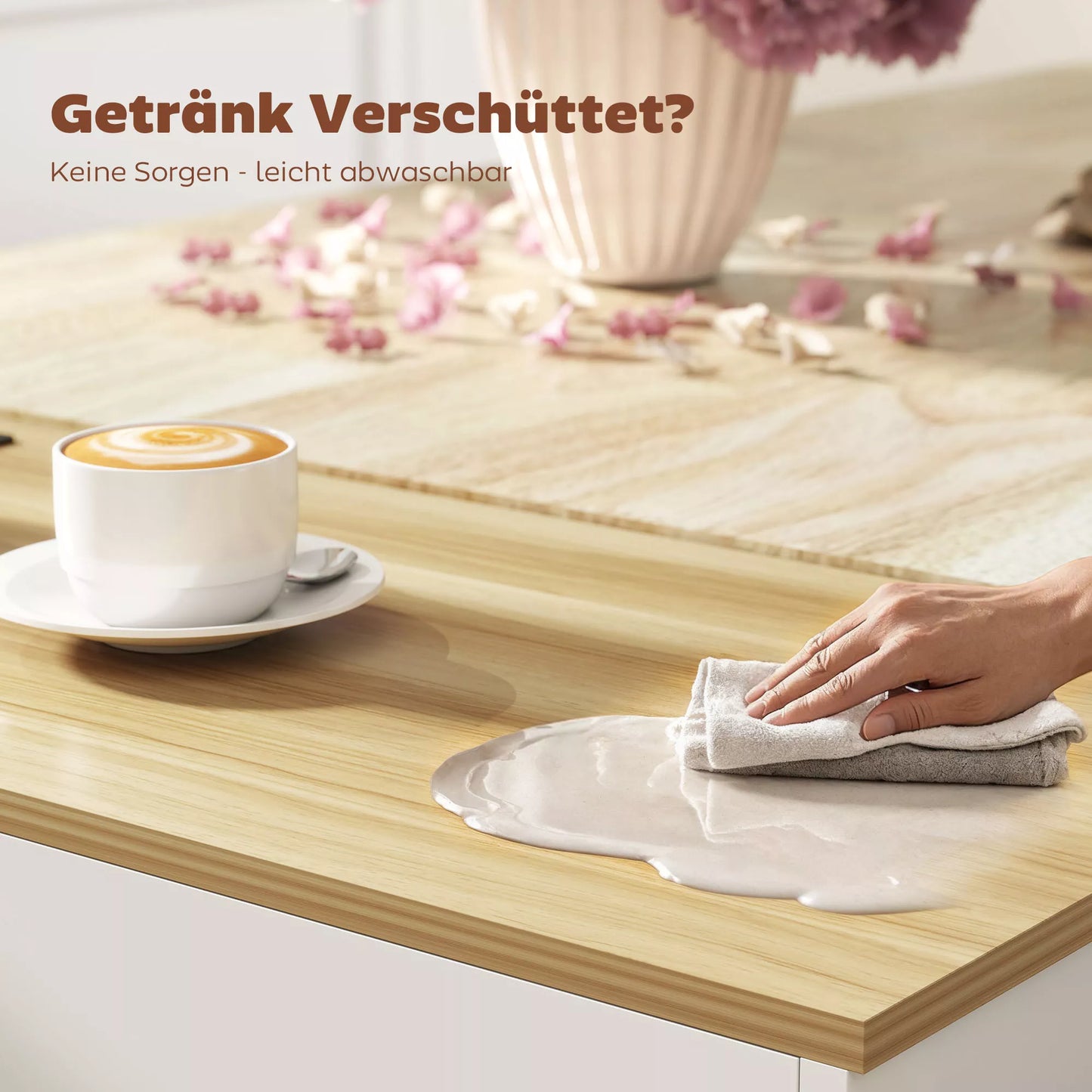 Virtuvės sala, virtuvės vežimėlis su ratukais, su atlenkiamu stalviršiu, stalčiu, lentynėle, 120 x 68 x 85 cm, balta