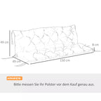 Suoliuko pagalvėlės schema su matmenimis 150, 49 ir 8 cm
