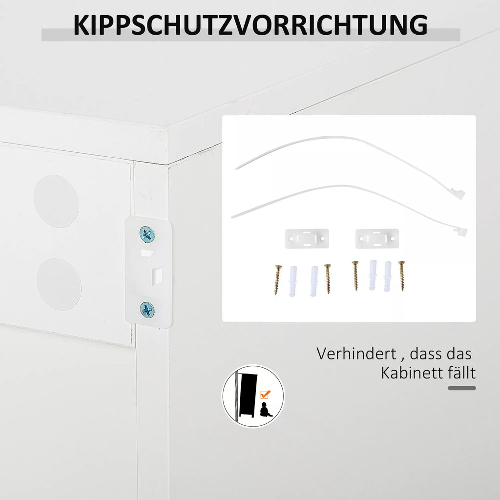 Bufetas Komoda, 2 stalčiai, „Push-Click“ sistema, 117 cm x 36 cm x 74 cm, balta