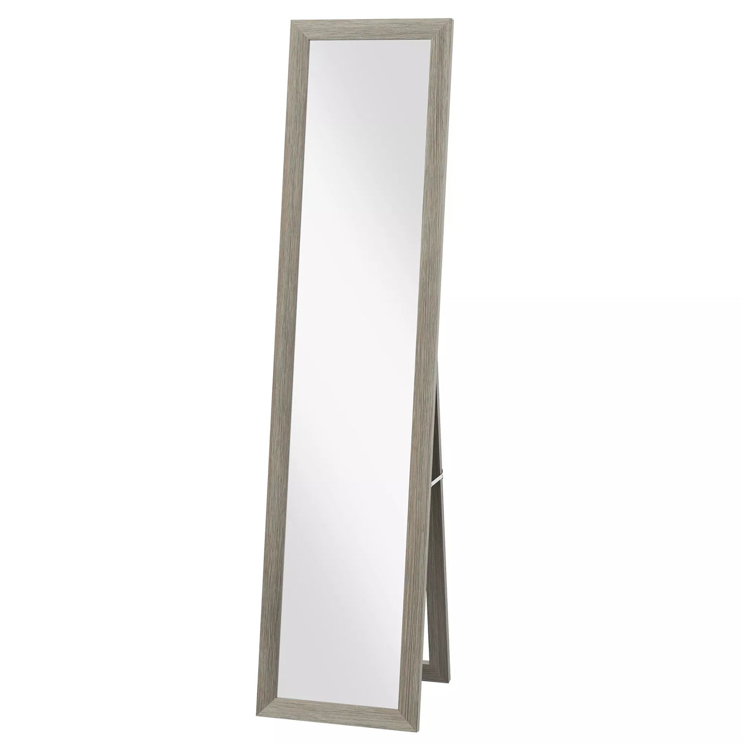 Pastatomas veidrodis, grindų veidrodis, sieninis veidrodis, su sieniniu tvirtinimu, medžio imitacija, 37 cm x 40 cm x 155 cm, rudas