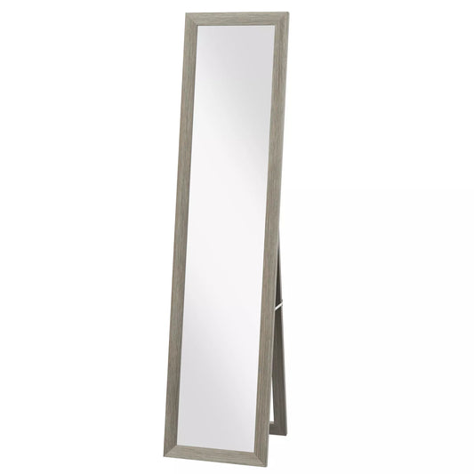 Pastatomas veidrodis, grindų veidrodis, sieninis veidrodis, su sieniniu tvirtinimu, medžio imitacija, 37 cm x 40 cm x 155 cm, rudas