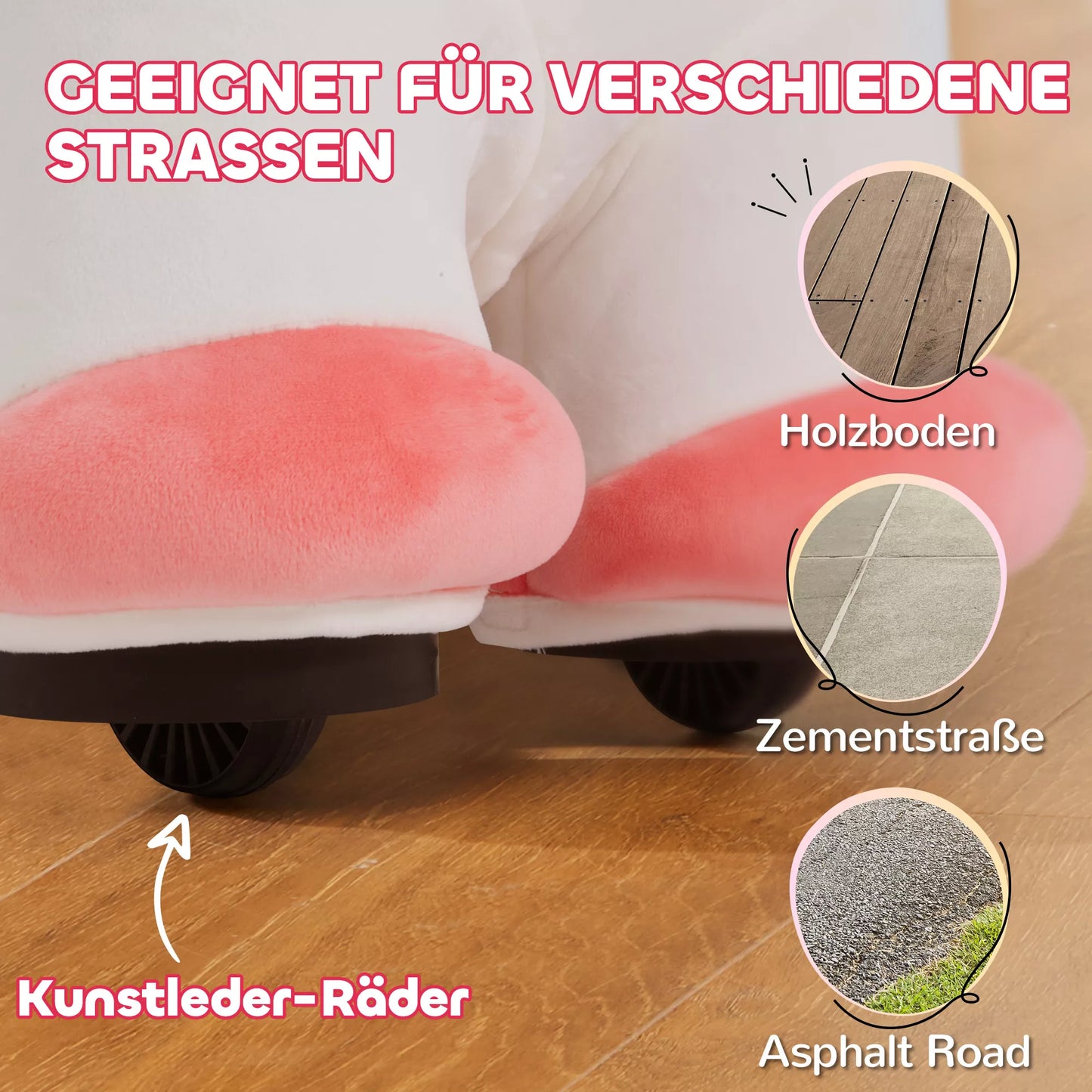 6V Elektrinis Jojimo Vienaragis Vaikams, Veikiantis Nuo Baterijų, Su Muzikos Funkcija Ir Važiavimo Pirmyn Funkcija, 18-36 Mėn., Baltas