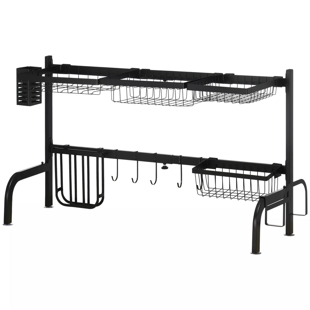 Indų džiovykla virš kriauklės, reguliuojamo ilgio 51–93 cm, juoda