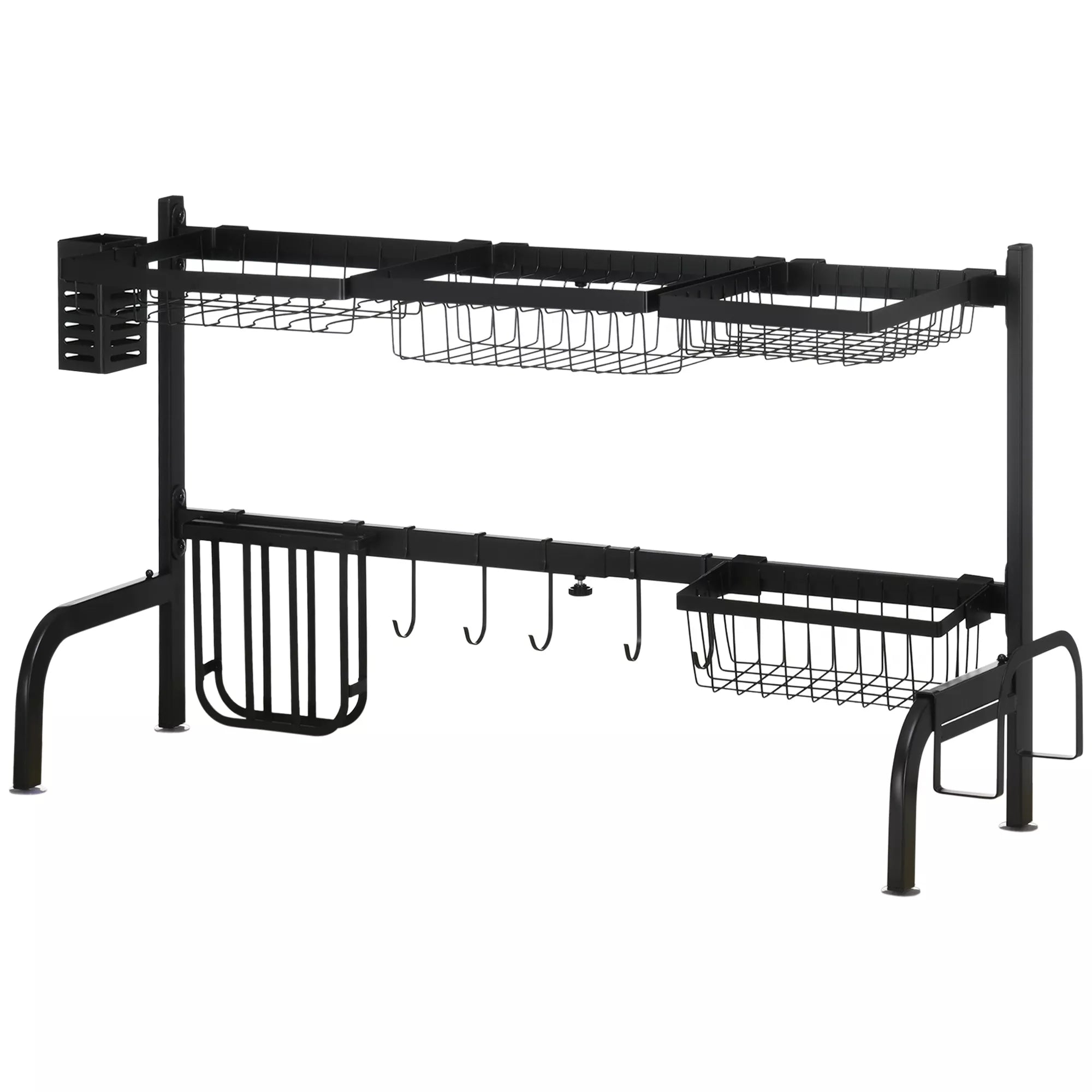 Indų džiovykla virš kriauklės, reguliuojamo ilgio 51–93 cm, juoda