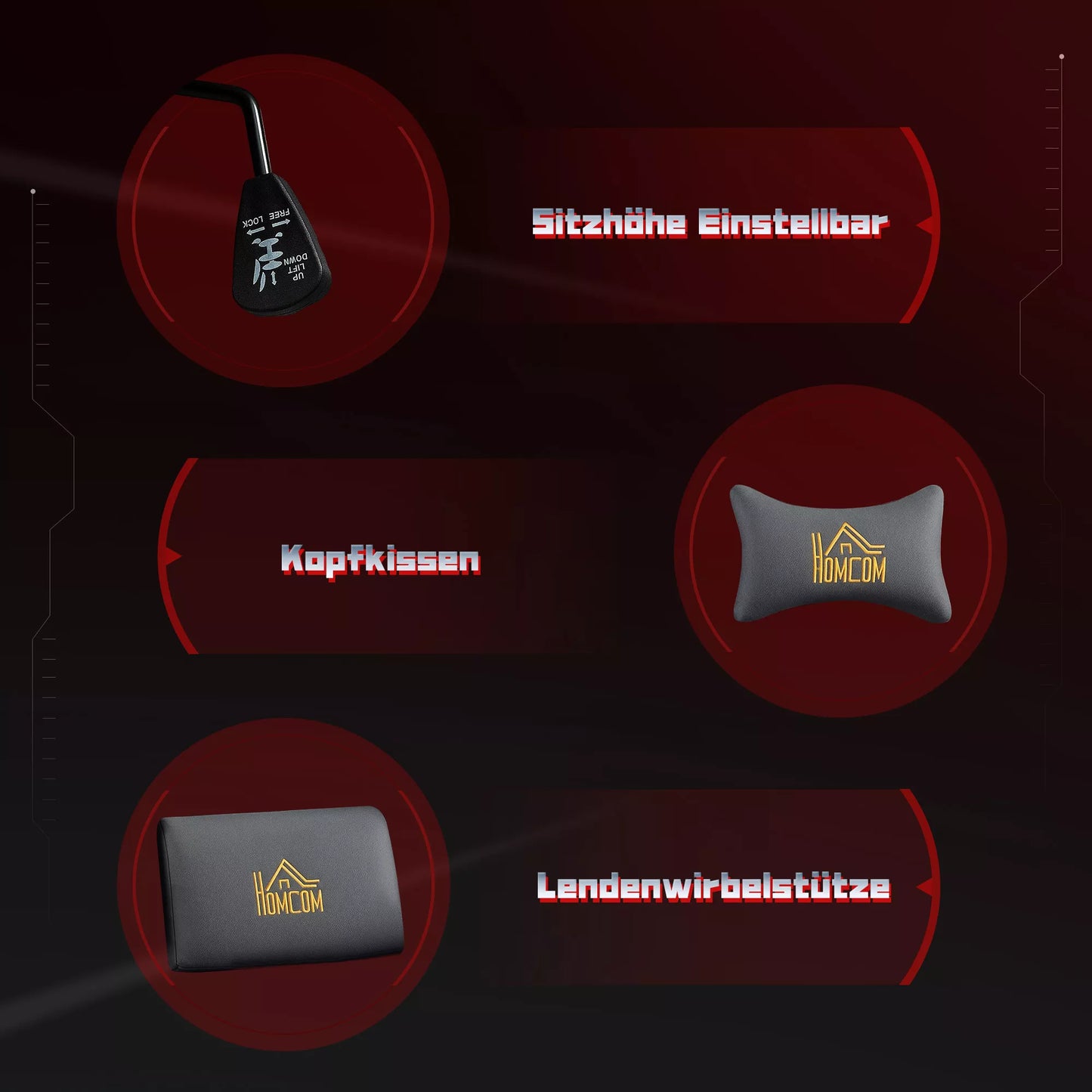 Ergonomiška žaidimų kėdė su 3D atlenkiamais porankiais, reguliuojama, riedanti biuro kėdė su juosmens atrama, Pilka