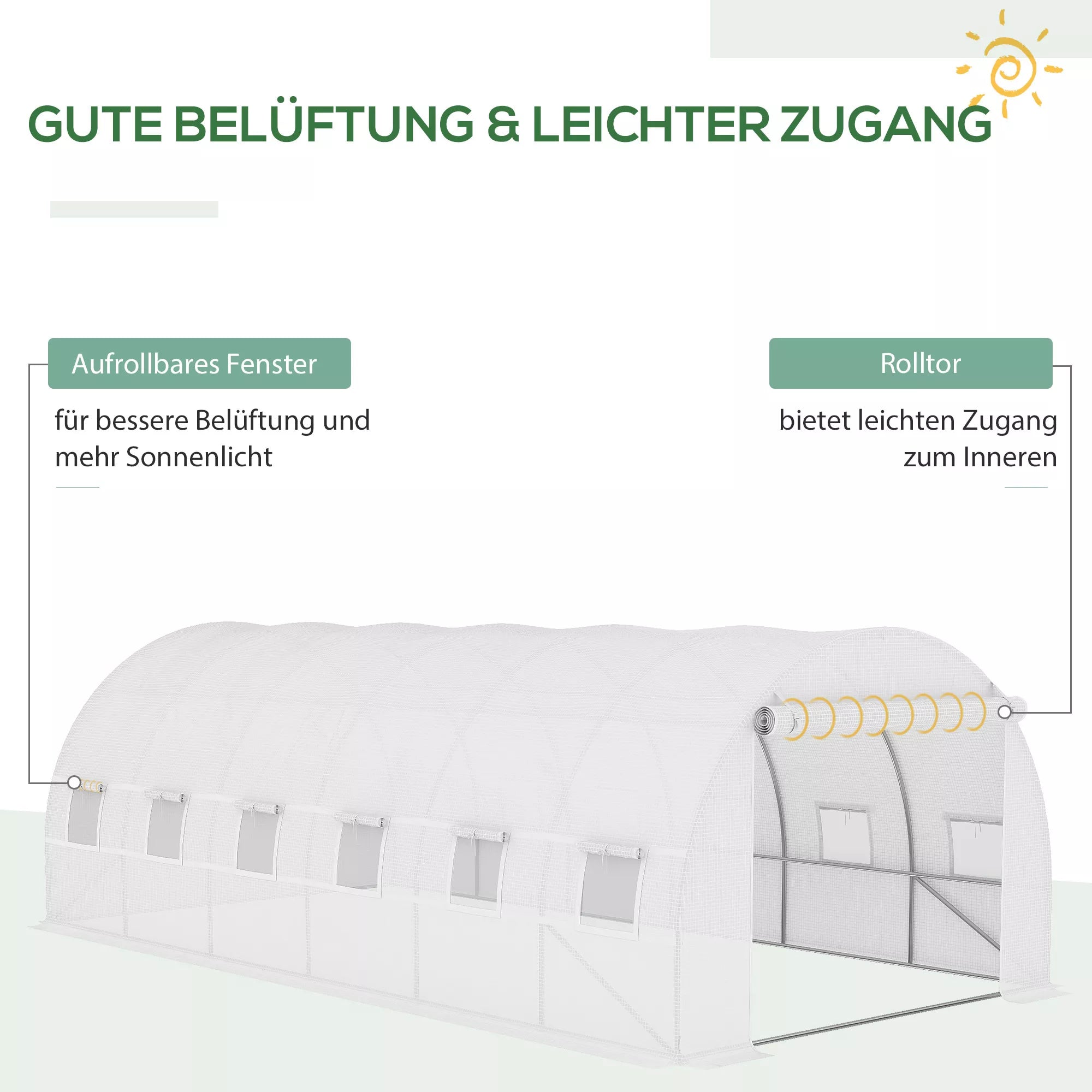 Atsarginė plėvelė 6x3x2 m šiltnamiui, tvirta, atspari plyšimui, 12 langų, durys, žalia