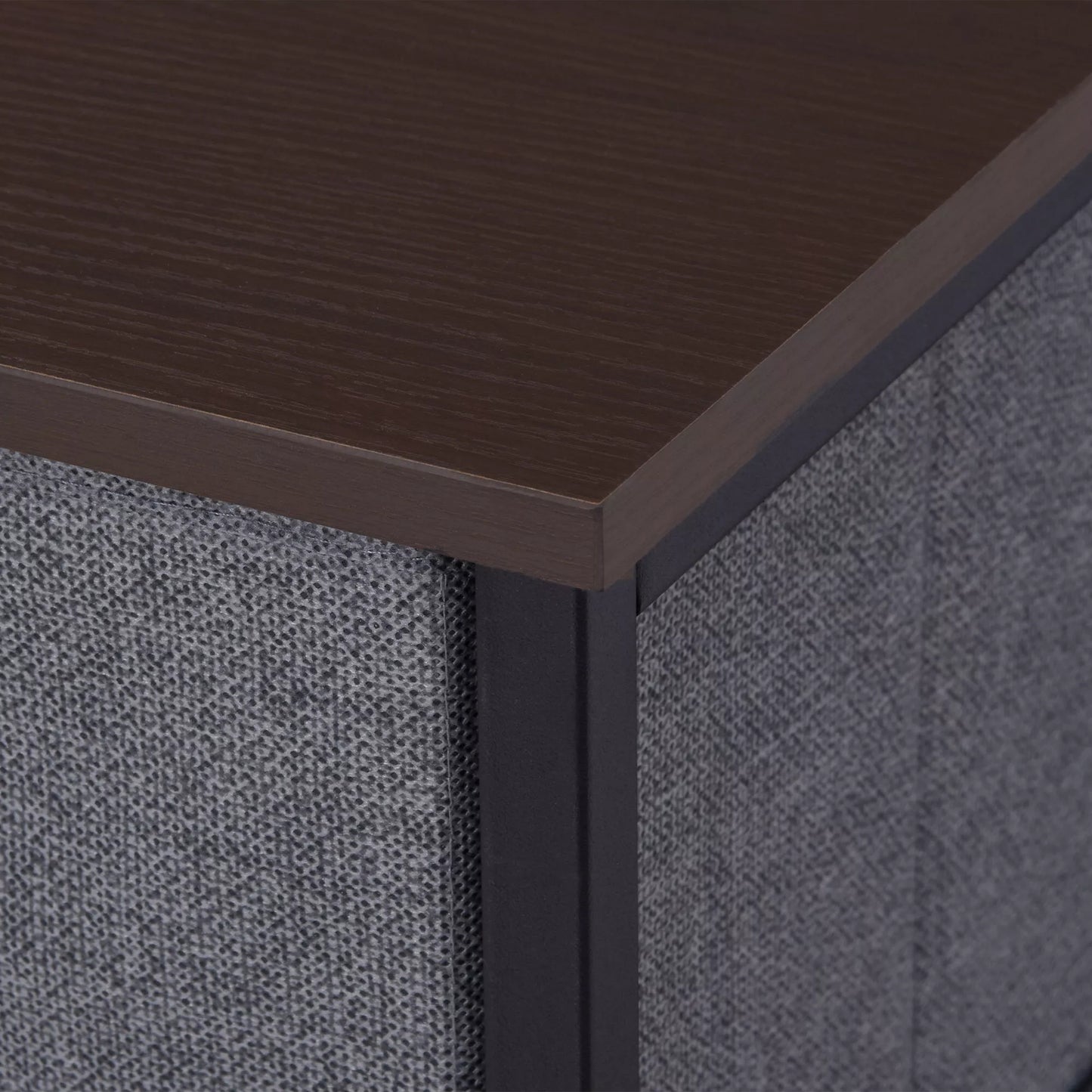 Komoda su 7 sulankstomais audinio stalčiais, neaustinis audinys, metalinis rėmas, 63,5 x 30 x 71 cm, tamsiai pilka