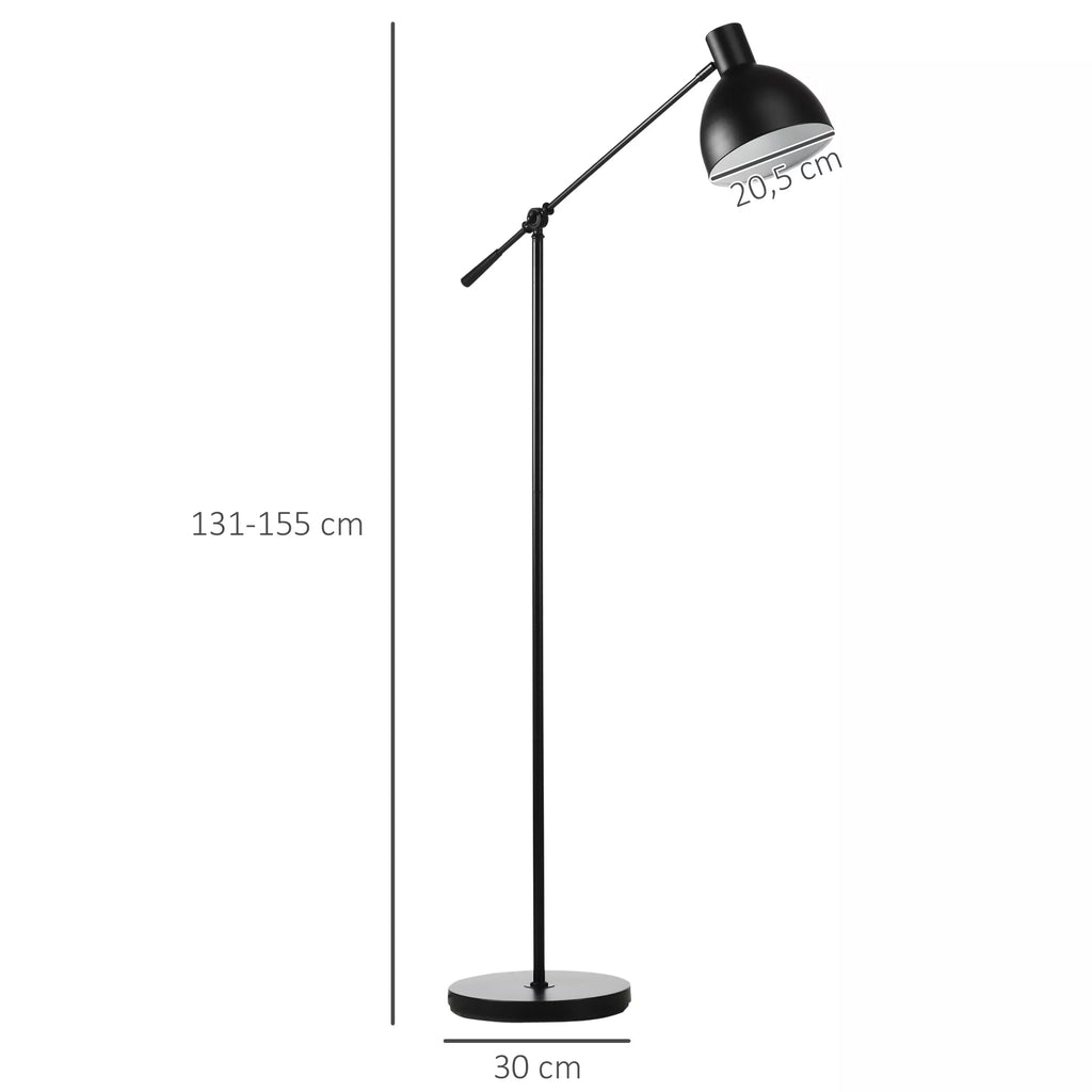 Pramoninio dizaino stovas, reguliuojamas aukštis, grindų jungiklis; 30 m x 30 cm x 131 cm, juodas