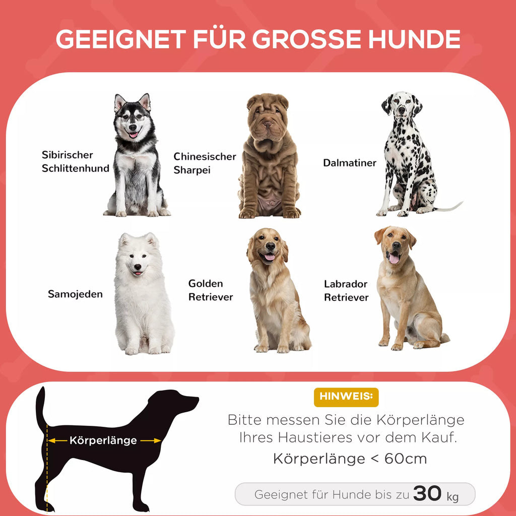 Lovelės informacinė grafika apie tinkamumą dideliems šunims