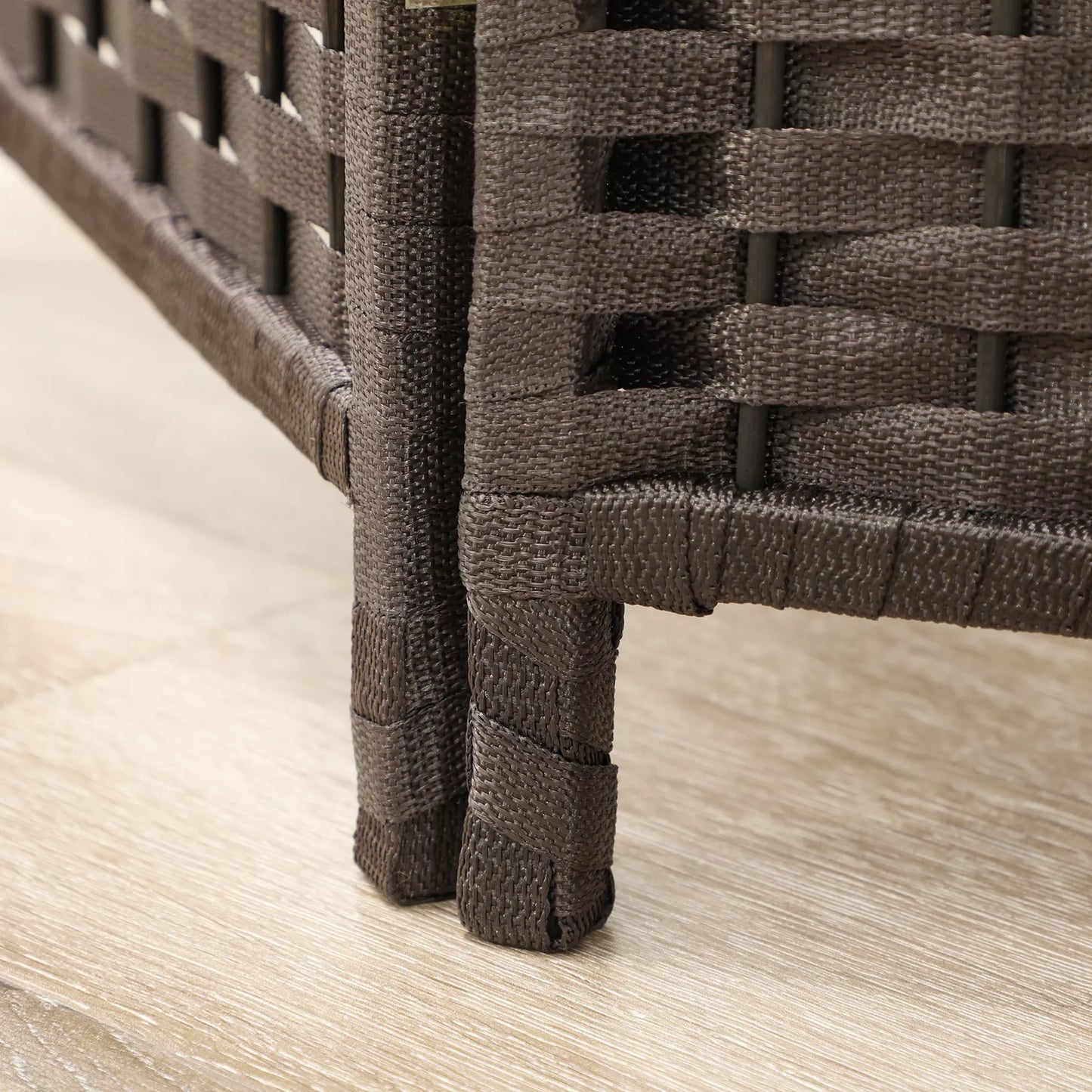 4 dalių pertvara, sulankstomas privatumo skydas, sienelė privatumui svetainei, miegamajam, namų biurui, ruda