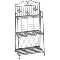 Augalų stovas Augalų stovas Gėlių stovas Gėlių laiptai Sodo stovas 3 lygiai Metalo sidabrinės spalvos 44 x 25 x 96 cm