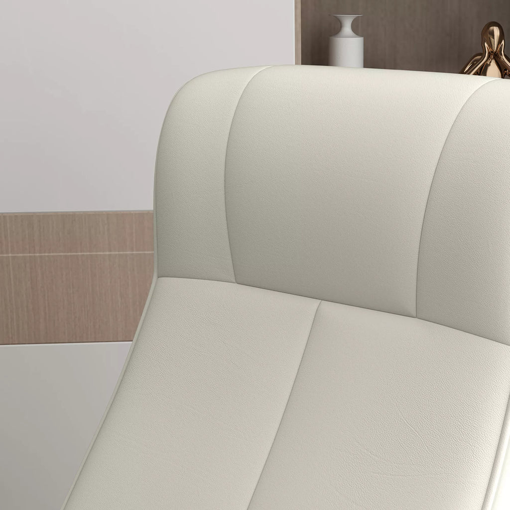 Sofa su atorama, televizijos kėdė su pakoja, besisukanti, ergonomiška, mikropluošto išvaizda, iki 150 kg, kreminės baltos spalvos
