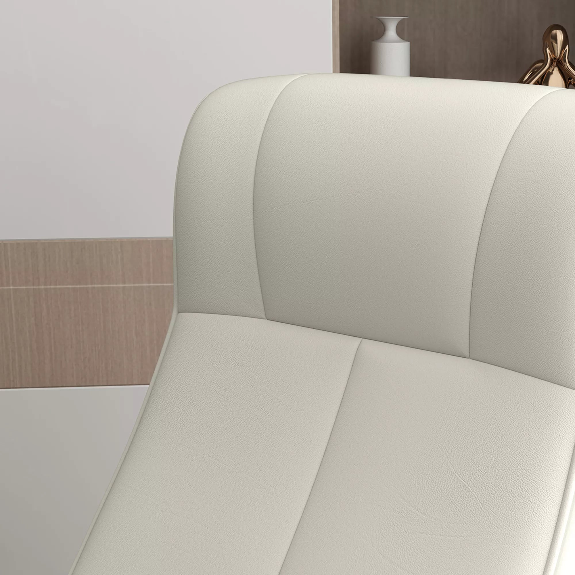 Sofa su atorama, televizijos kėdė su pakoja, besisukanti, ergonomiška, mikropluošto išvaizda, iki 150 kg, kreminės baltos spalvos