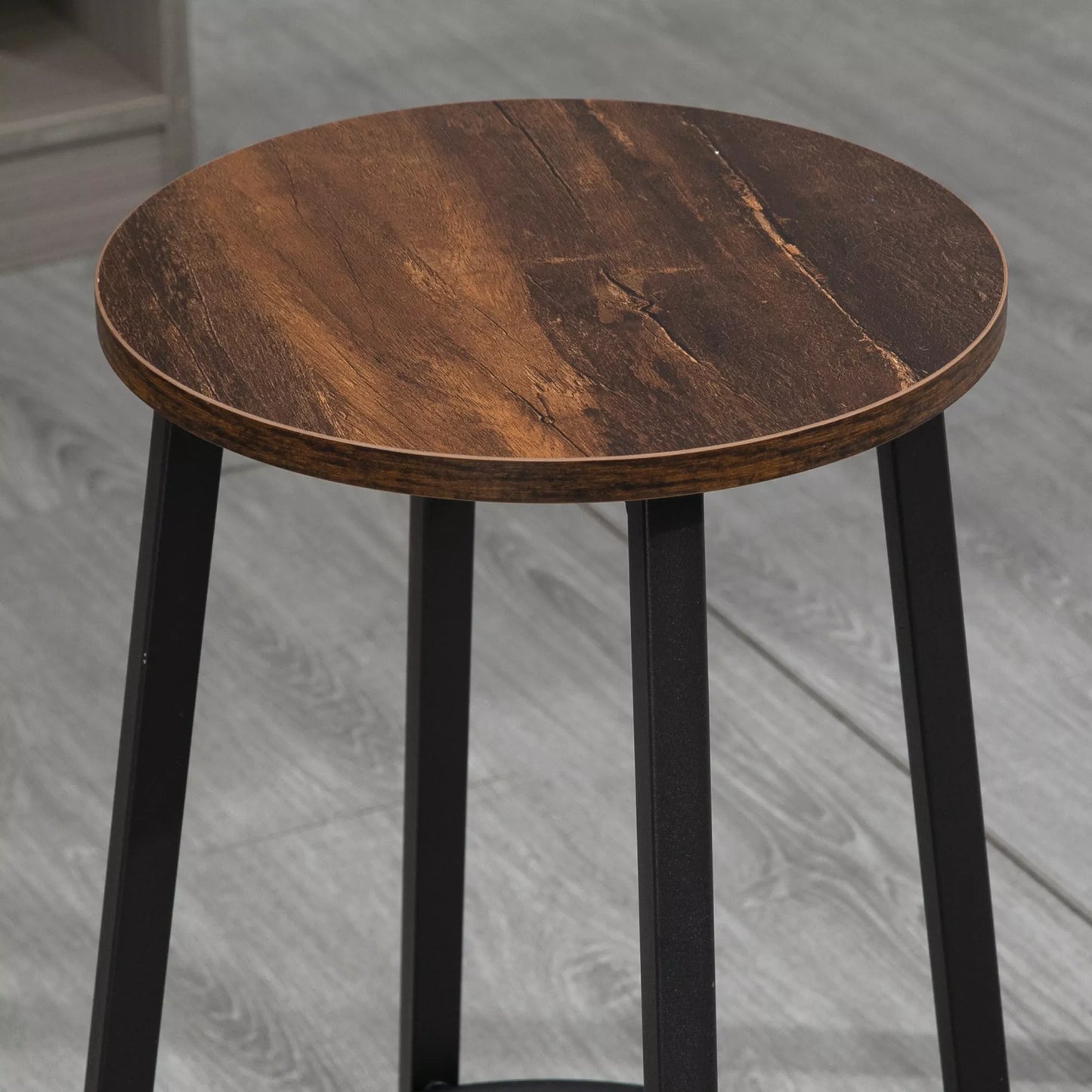 2 baro kėdžių komplektas pramoninio dizaino, metalinis rėmas, atrama kojoms, 42 x 42 x 65 cm