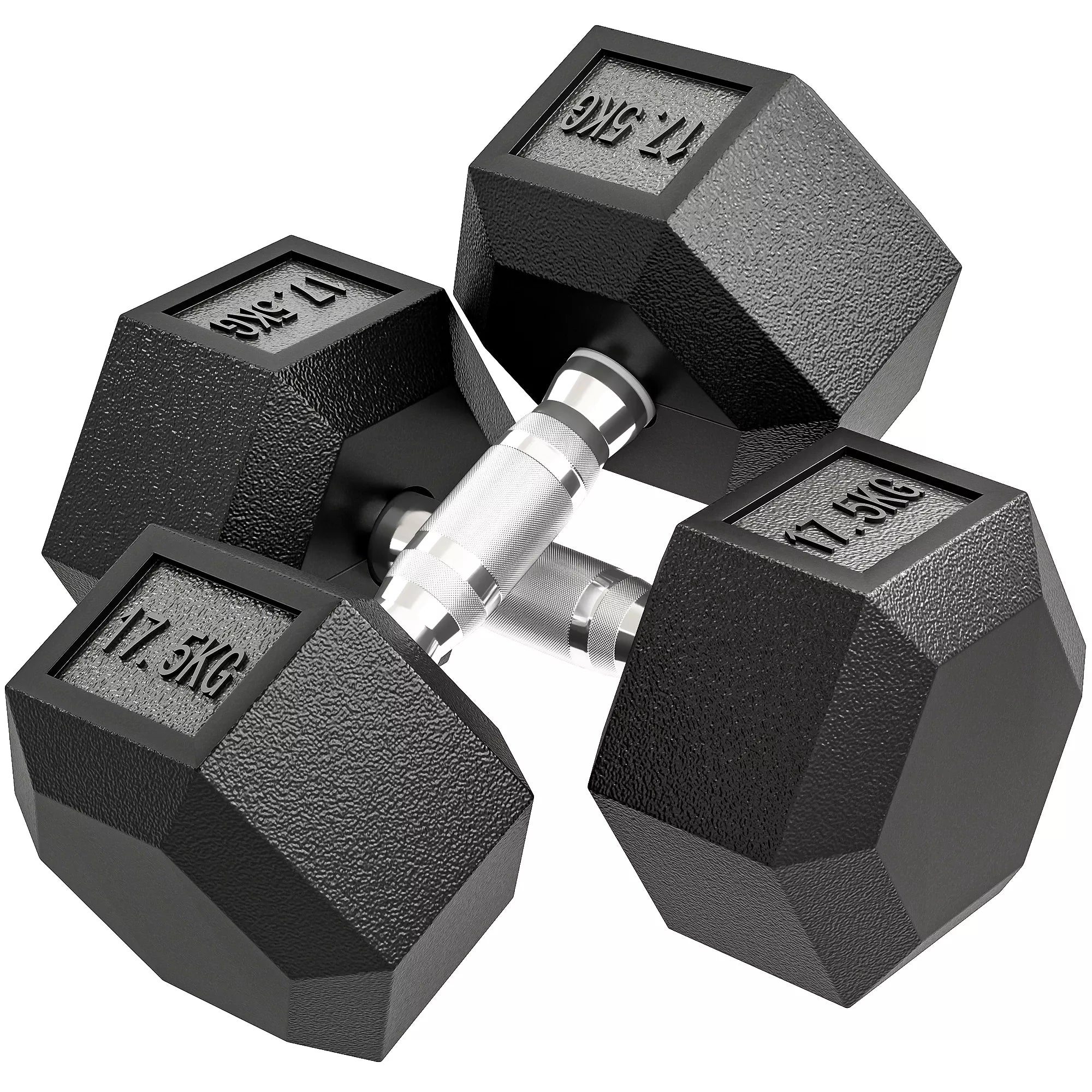 Hantelių rinkinys 35 kg, 2 x 17,5 kg, juodos spalvos