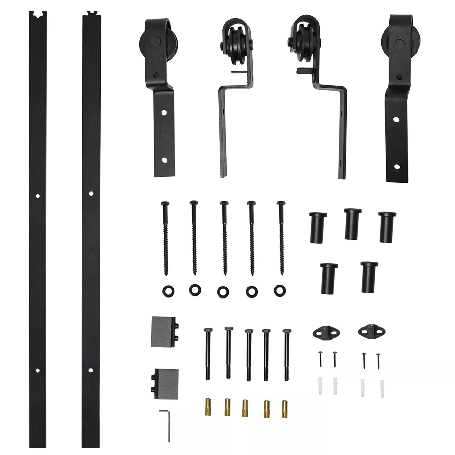 200 cm Stumdomųjų durų pilnas komplektas: stumdomųjų durų furnitūra, bėgiai, sistema medinėms stumdomosioms durims