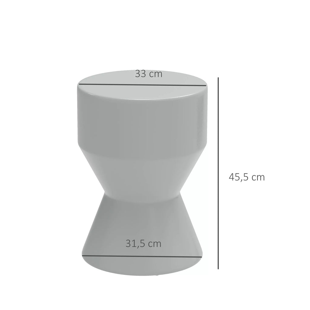 Keraminis taburetė, atlaikanti 120 kg svorį, Ø33 x 45,5 cm, atspari atmosferos poveikiui, smėlio formos, šviesiai pilkos spalvos