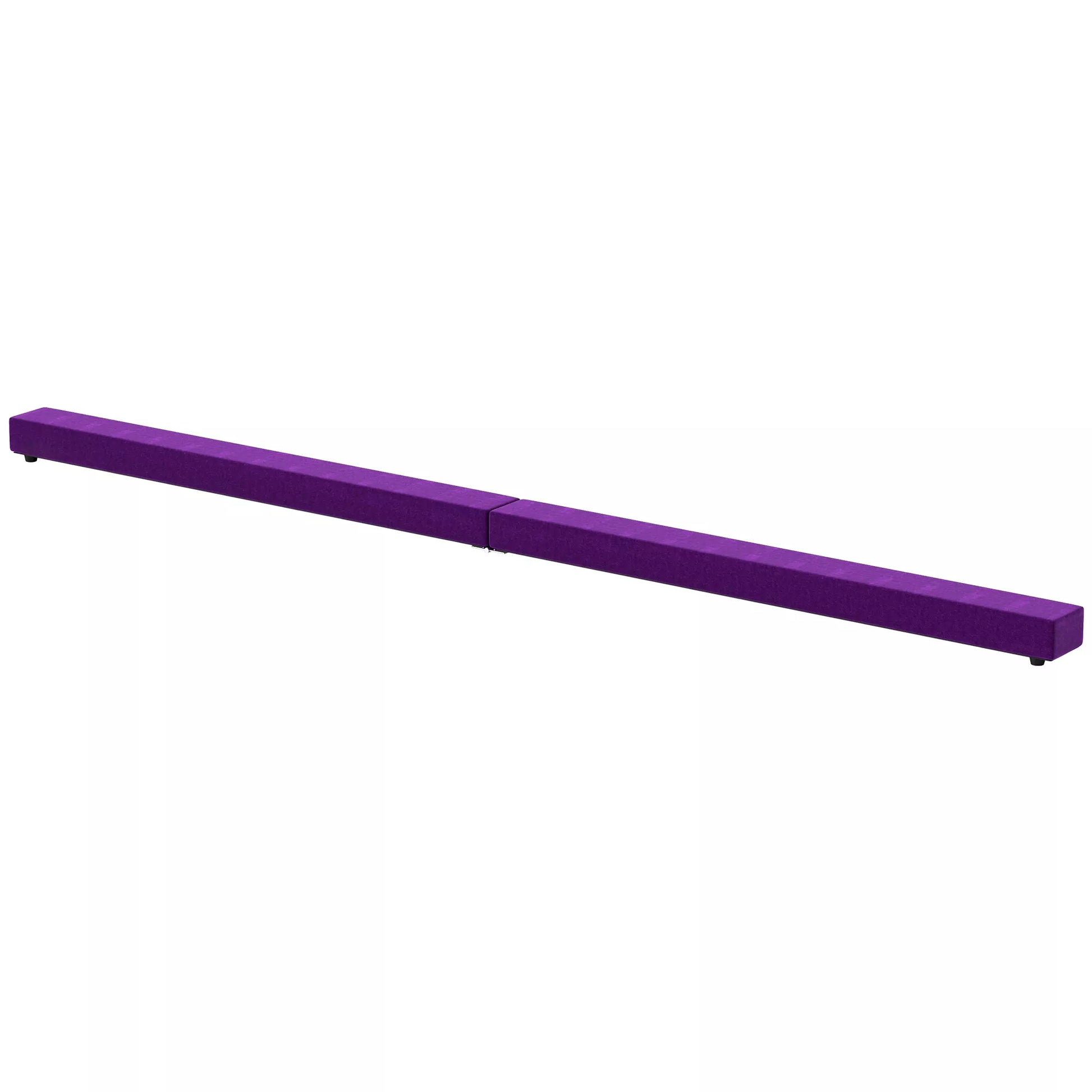 Sulankstoma balansinė sija, neslystanti, su zomšos danga, tvirtas medinis pagrindas, 210 x 10 x 6,5 cm, violetinė