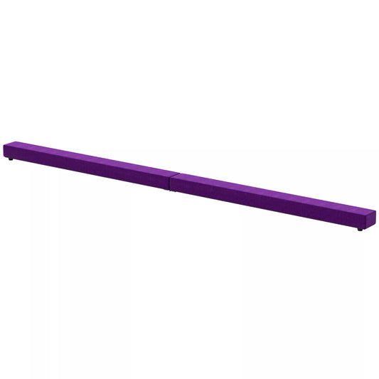 Sulankstoma balansinė sija, neslystanti, su zomšos danga, tvirtas medinis pagrindas, 210 x 10 x 6,5 cm, violetinė