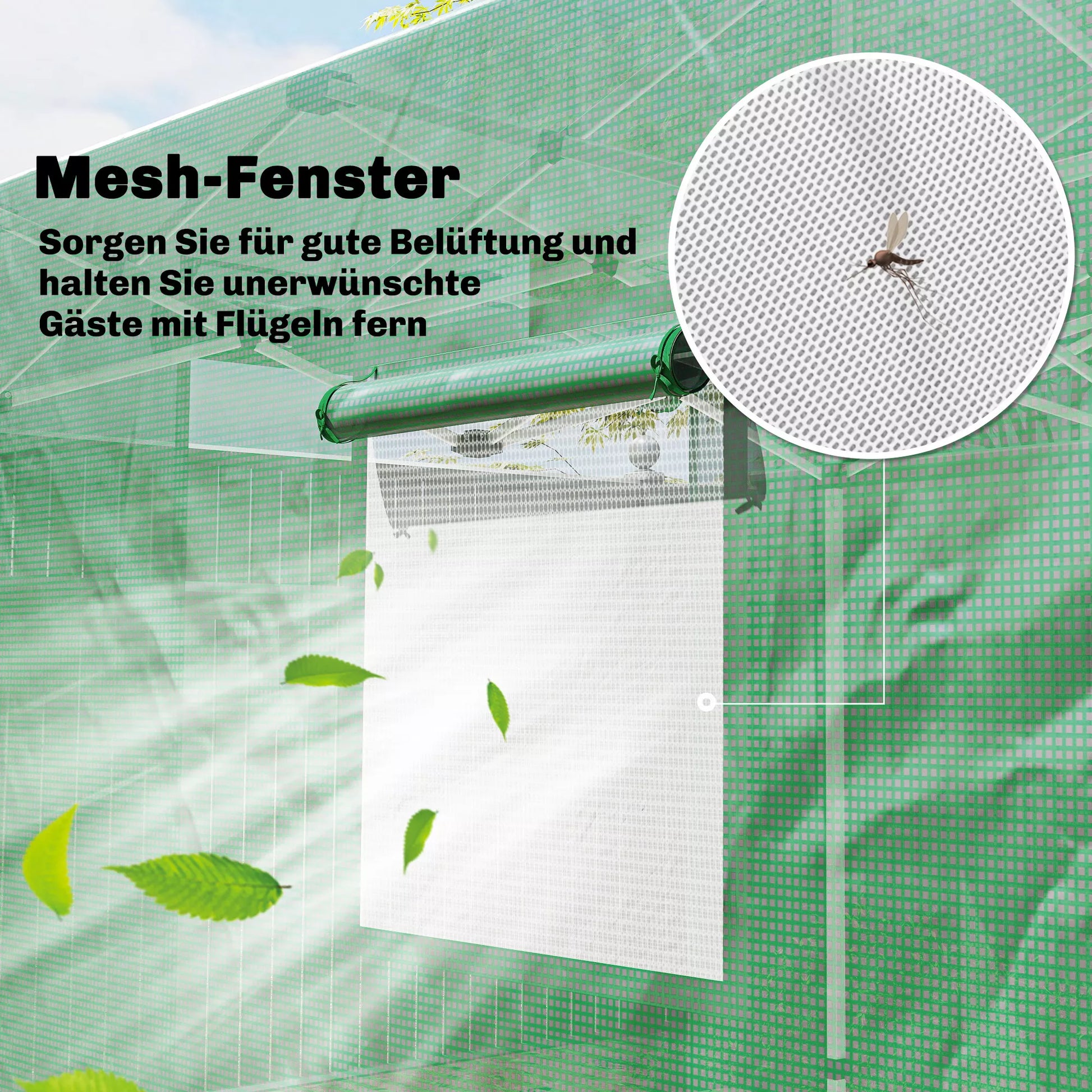 Pop Up šiltnamis, maždaug 200x300x270 cm Sulankstomas šiltnamis su dvišlaičiu stogu, užtrauktukinėmis durimis ir langais