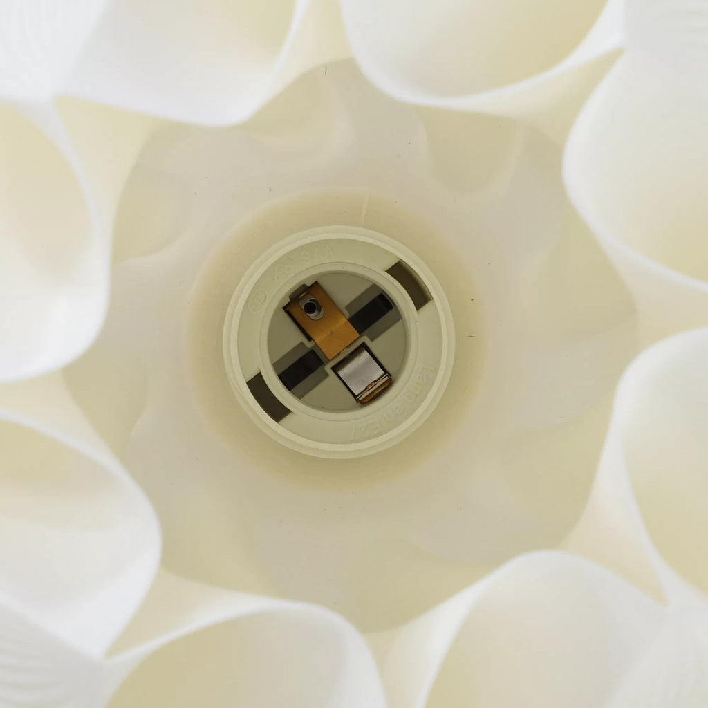 3D spausdinta lempa su žiedlapių formomis, plastikinė, energiją taupanti, balta