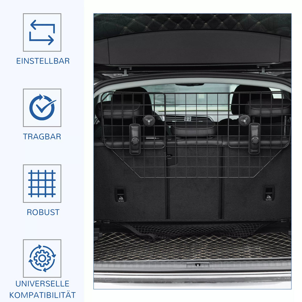 Šunų apsauginė grotelė Automobiliui Universalus bagažinės grotelė 90-120 cm reguliuojama Metalo