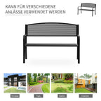 Sodo suolas Suolas Parko suolas 2 vietų Sodo plieninis Juodas P127 x G60 x A87 cm