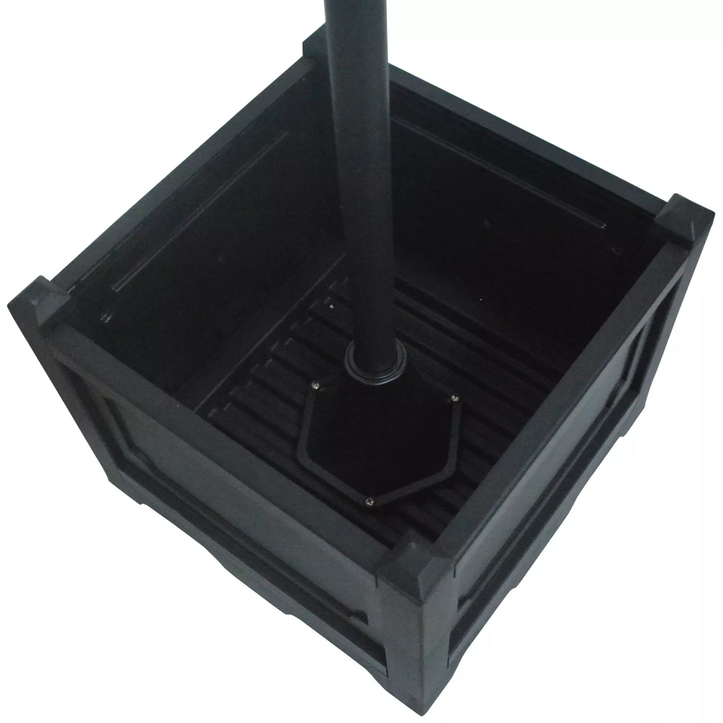 Saulės lauko šviestuvas iš metalo, 189 cm aukščio pastatomas šviestuvas, sodo žibintas su šviesos valdymu, lauko žibintas su puodo pagrindu, atsparus vandeniui IP44, skirtas sodui, balkonui, juodas