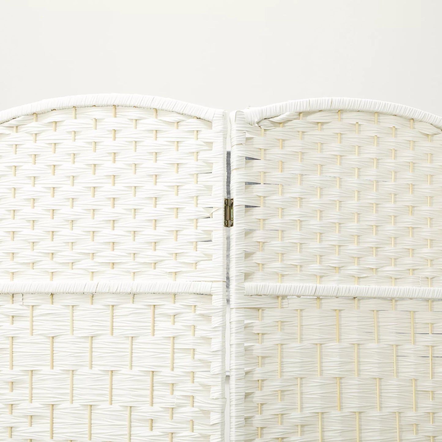 Pertvara, 4 dalių sulankstoma sienelė, pintas raštas, pušies mediena, Balta