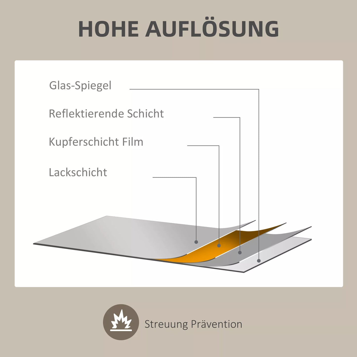 Sieninis veidrodis, dekoratyvinis veidrodis, Vintažinis dizainas, 80 cm x 2,1 cm x 60 cm, Masyvi mediena, Natūralus