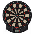 Elektroninis dartų taikinys su automatiniu taškų skaičiavimu Dartboard Dart-set su 6 dartais 30 dartų galvutėmis 26 žaidimais ir 185 taškų variantais 8 žaidėjams Garso efektai Juodas 44 x 39,5 x 2,2 cm