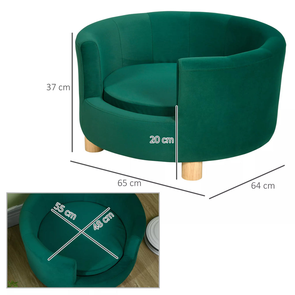 Šunų sofa, skalbiamas užvalkalas, iki 4,5 kg, žalia