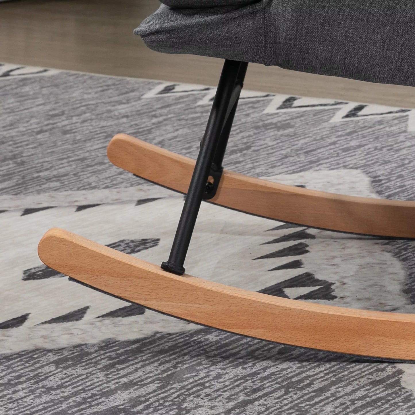 Supamas krėslas su pakoja, patogus, atlaiko iki 130 kg, lino imitacijos, 64x89x90cm, pilkos spalvos.