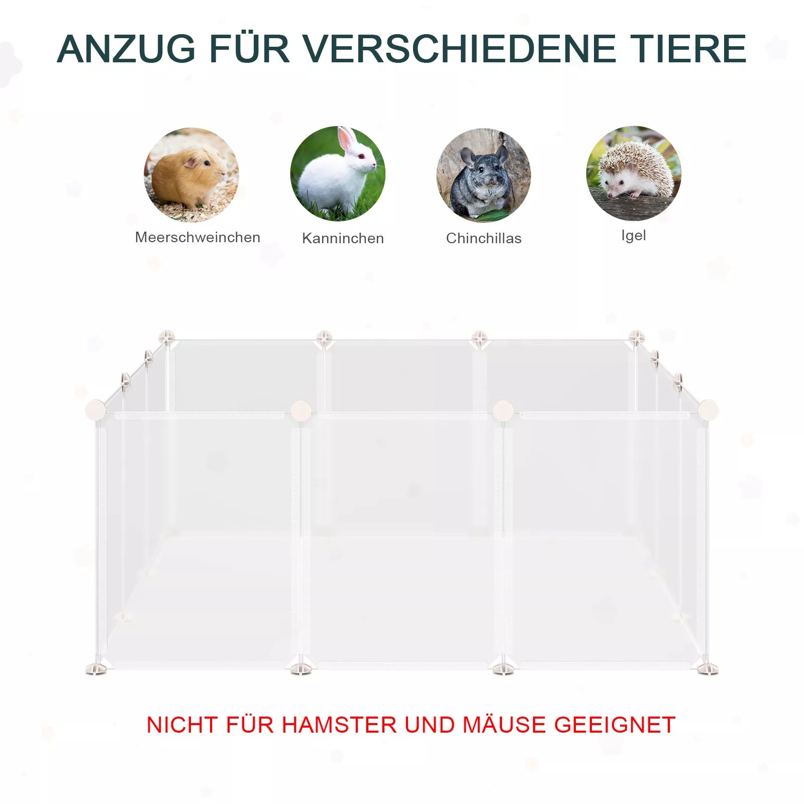 Laisvasis aptvaras Vaikų aptvaras DIY Laisvasis aptvaras Tinklinis aptvaras Aptvaras Maži naminiai gyvūnėliai Aptvaras vidaus patalpoms 12 plokščių Balta Metalas PP derva 105 x 105 x 45 cm