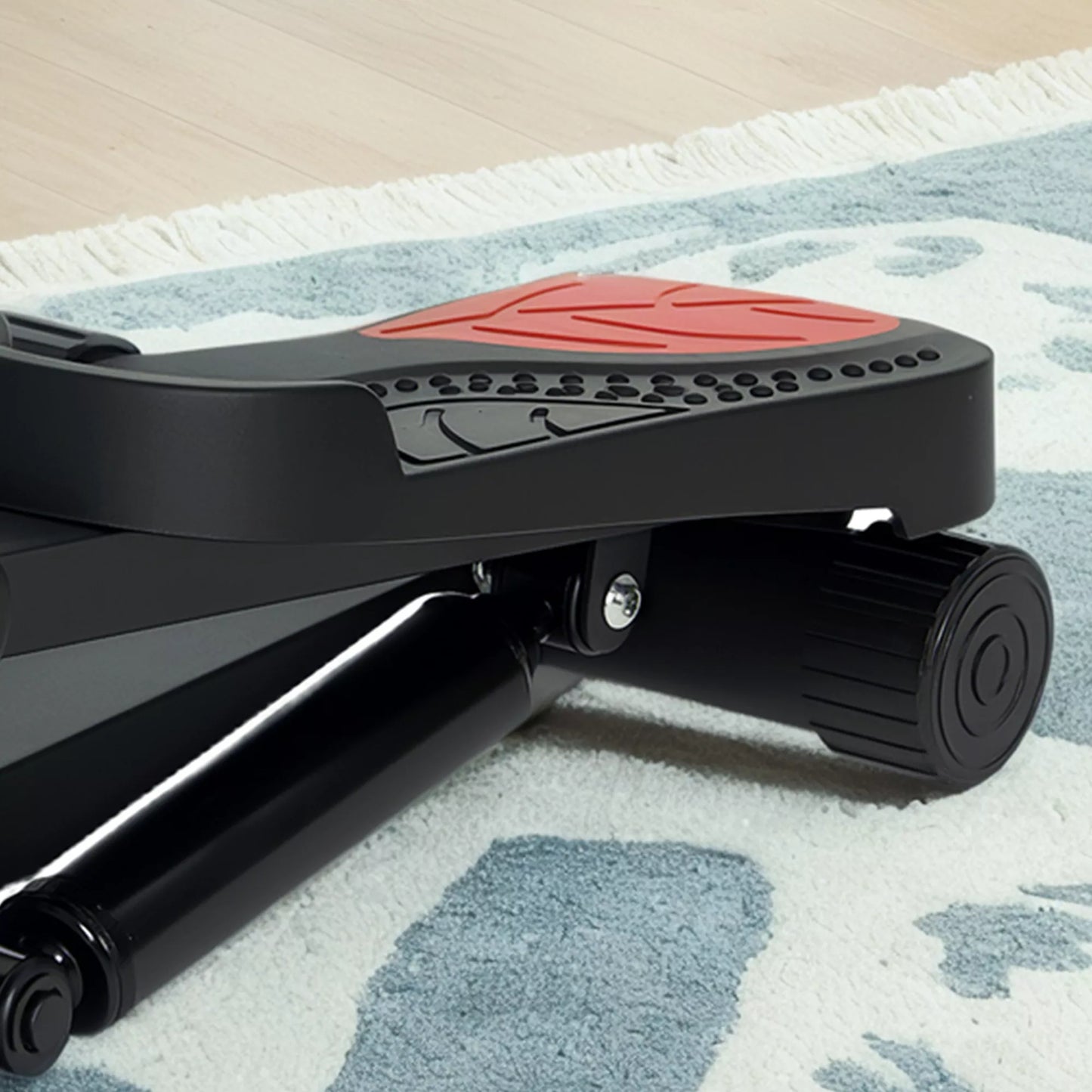 Mini steperis, kompaktiškas treniruoklis, fitneso steperis su LCD monitoriumi ir neslystančiais pedalais, juodos spalvos