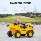 Grafika apie geltono Caterpillar automobilio licenciją