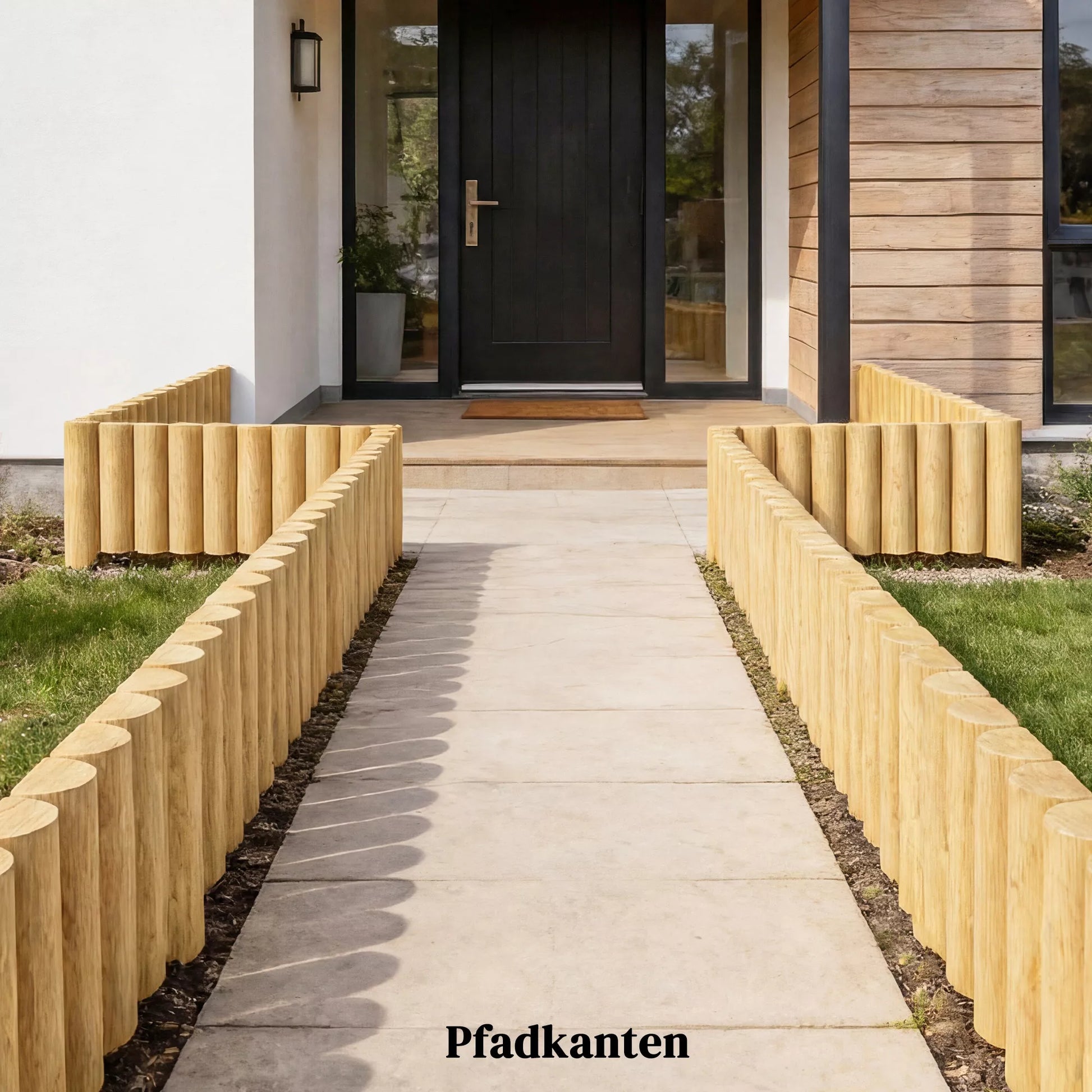 Sodo tvora, mediniai tvoros elementai gėlynams ir gyvūnų barjeras, natūralus medis, 176x30 cm, natūrali medžio spalva