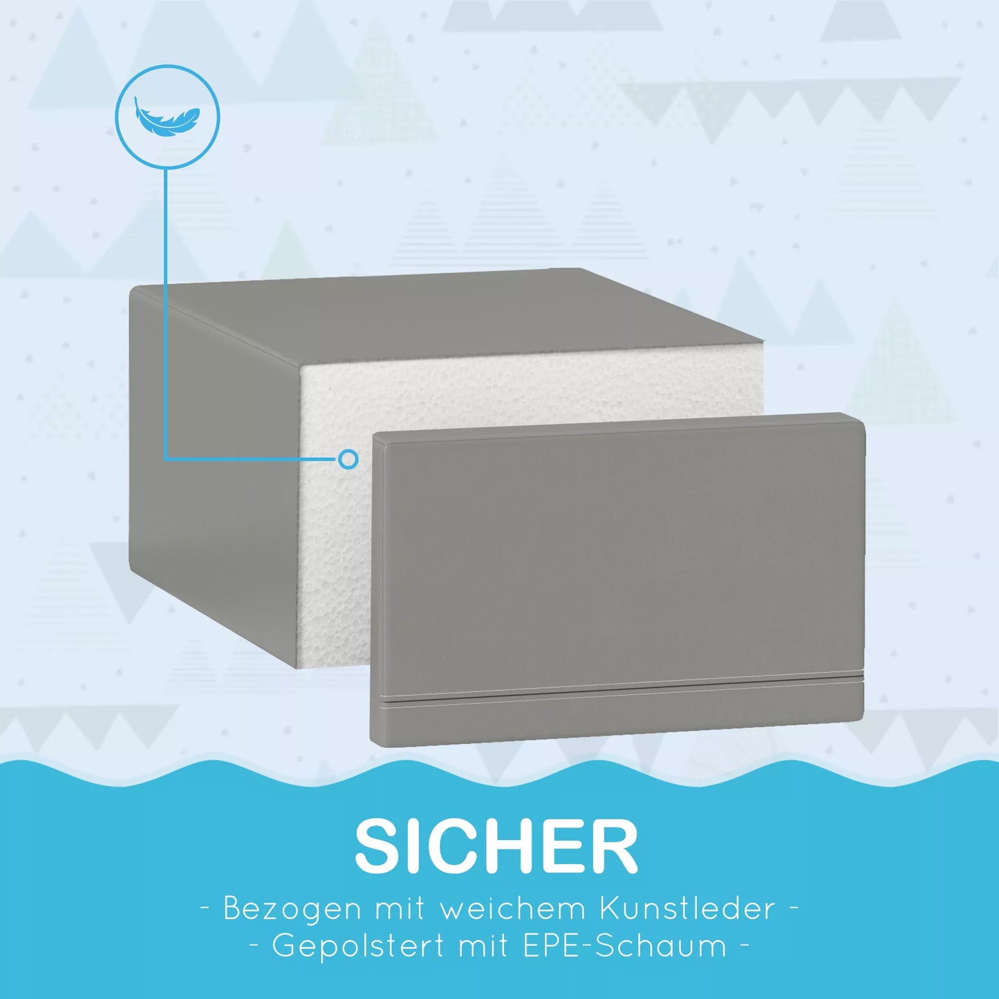 Laipiojimo ir čiuožinėjimo žaislas vaikams, skatina motorinius įgūdžius, dirbtinė oda, EPE putos, 86x49x47 cm, Pilkas