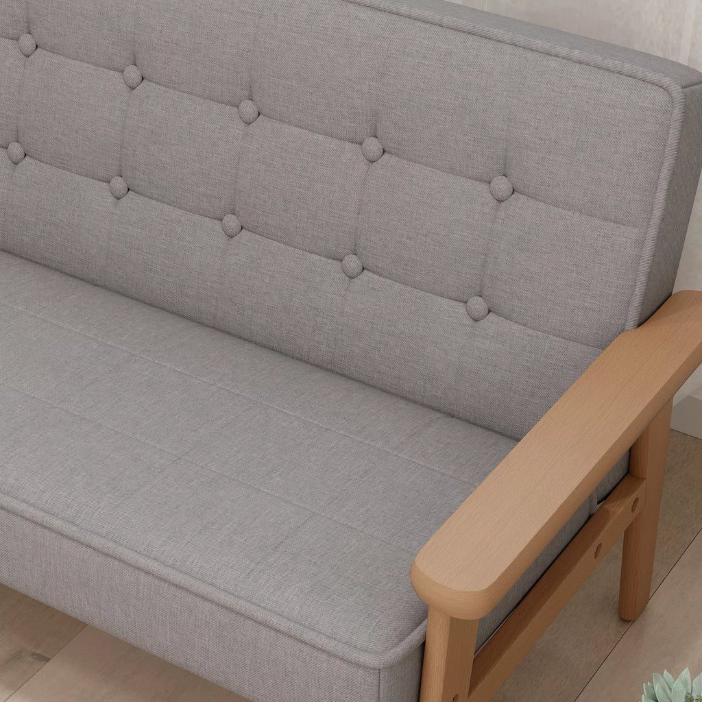 Vaikų kėdė, vaikų sofa su mediniu rėmu, aksomo išvaizda, paminkštinta, skirta 3–15 metų vaikams, pilkos spalvos