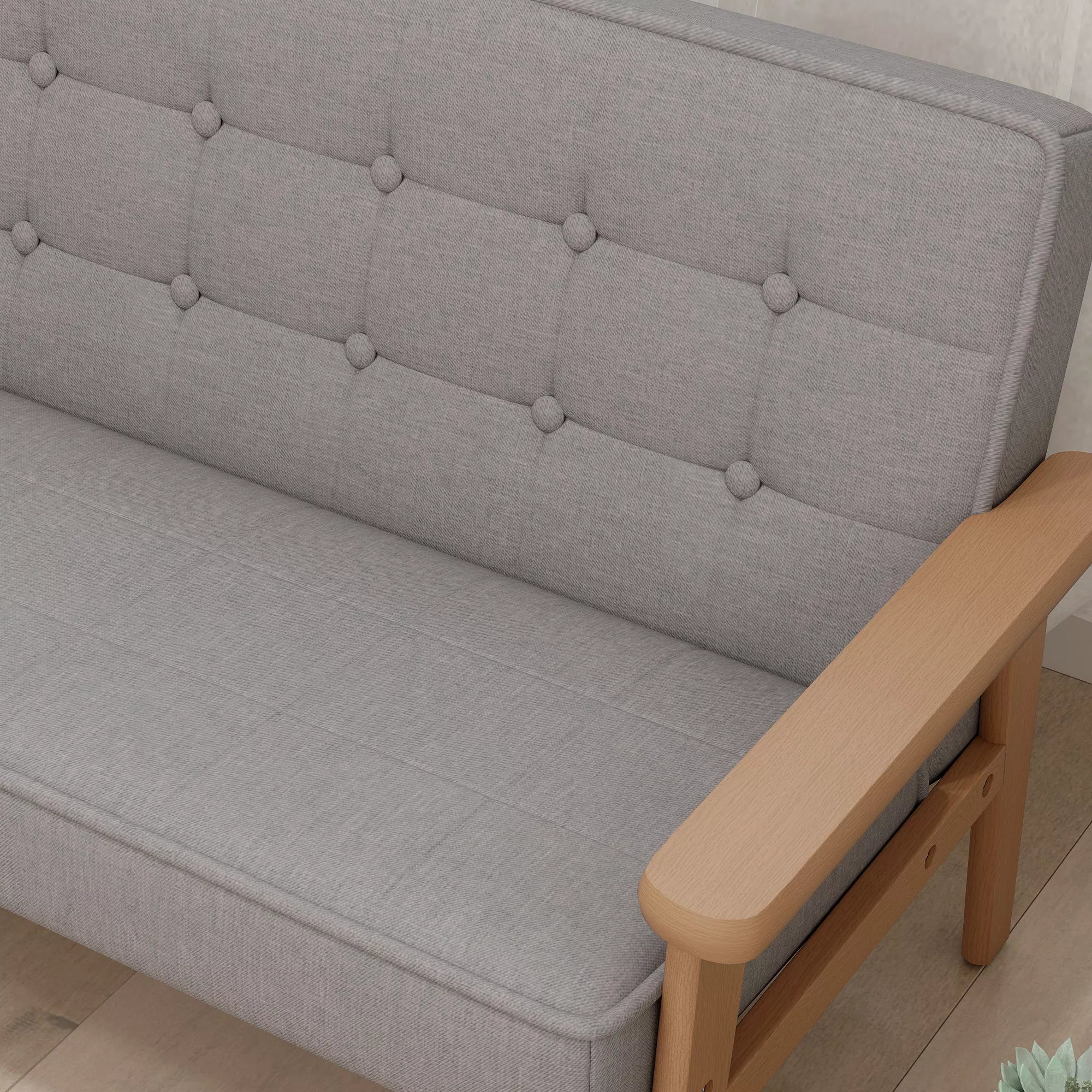 Vaikų kėdė, vaikų sofa su mediniu rėmu, aksomo išvaizda, paminkštinta, skirta 3–15 metų vaikams, pilkos spalvos