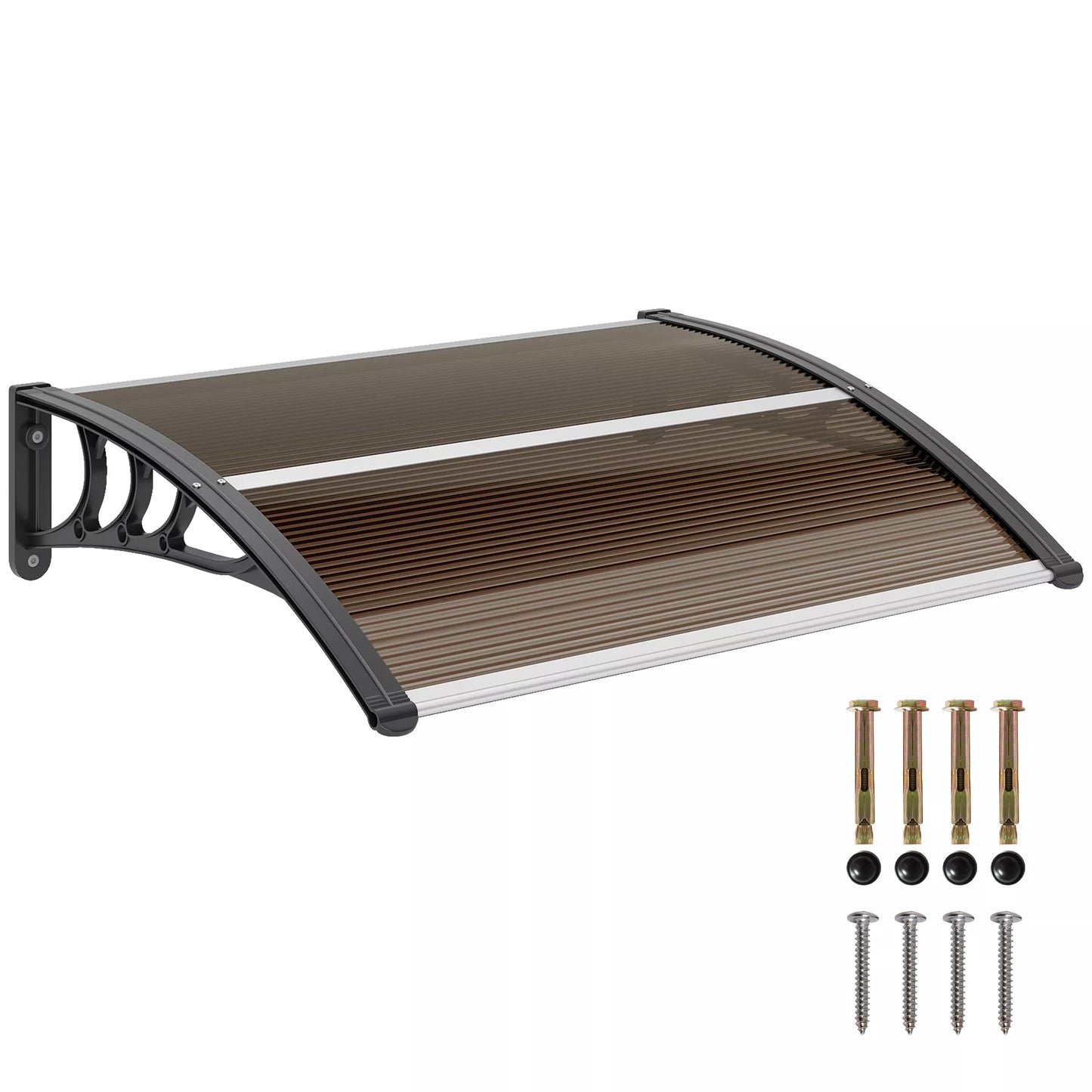 Stogelis virš durų 75 x 100 cm, vienšlaitis, polikarbonato, rudas