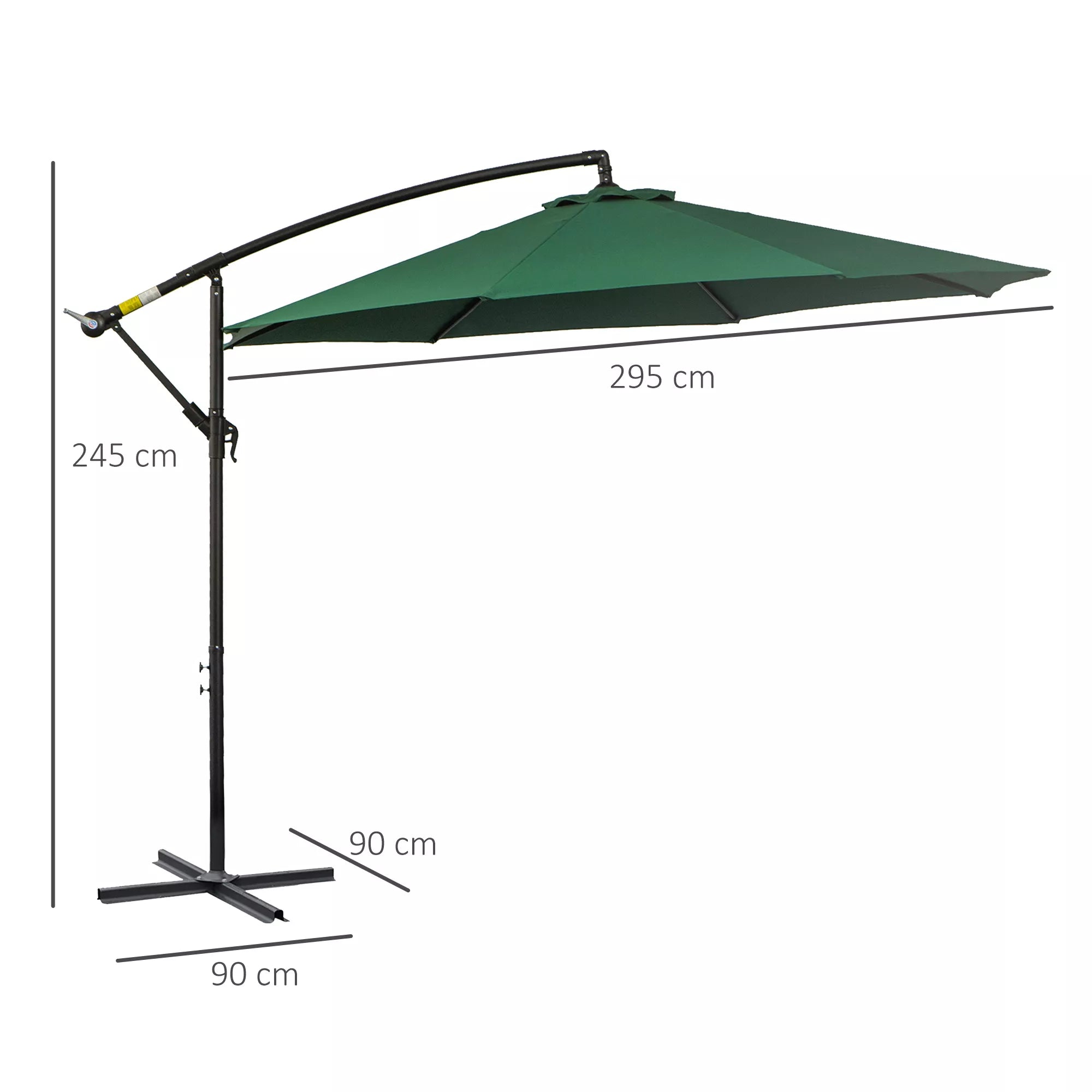 Skėtis su rankine rankena Atsparus oro sąlygoms 3 m x 3 m x 2,5 m XXL Žalias