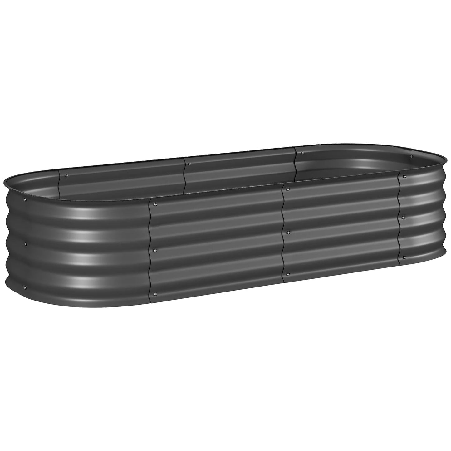 Aukštas lysvės, modulinė aukšta lysvė, apsaugoti kraštai, dizainas be dugno,  150 x 62 x 30 cm, tamsiai pilka