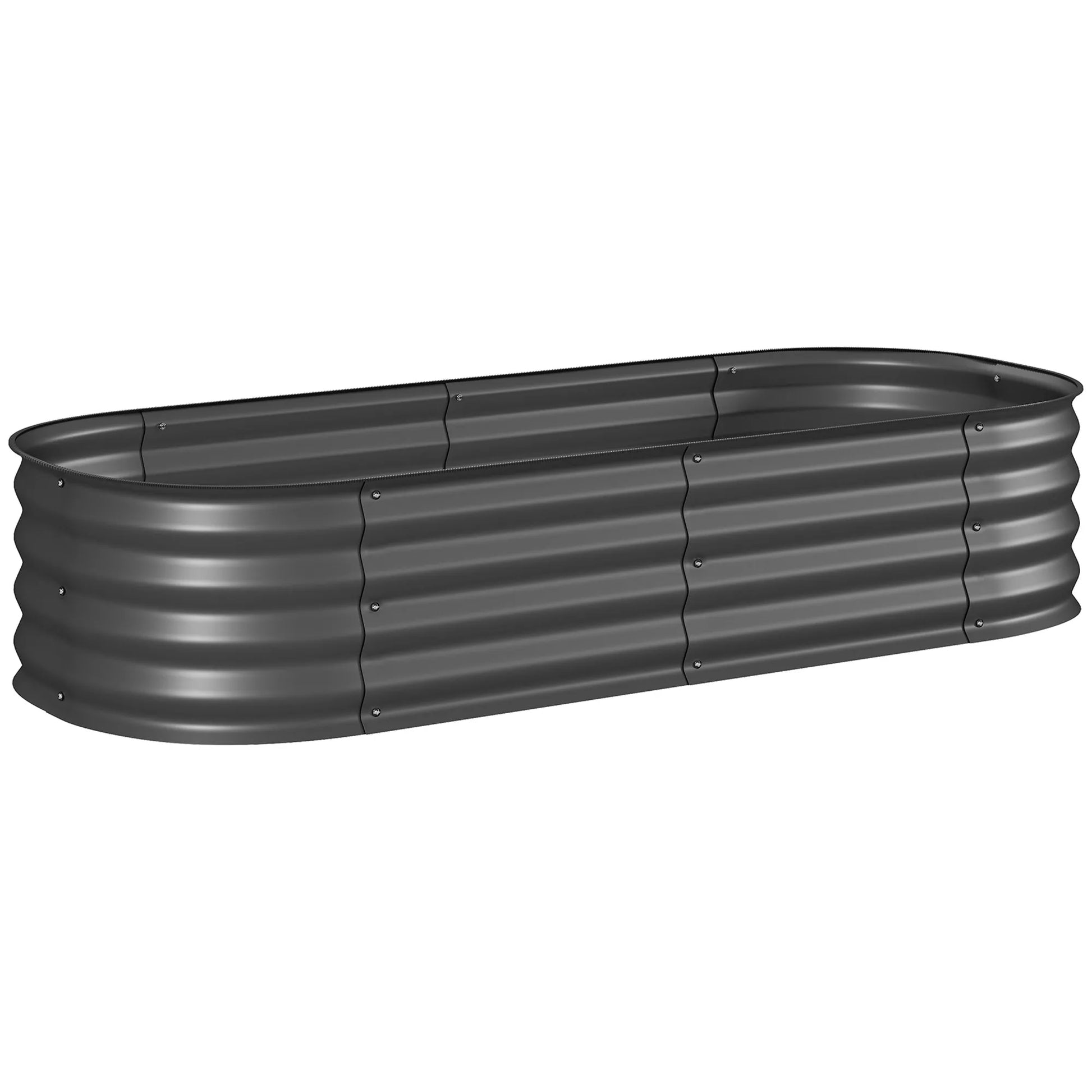 Aukštas lysvės, modulinė aukšta lysvė, apsaugoti kraštai, dizainas be dugno,  150 x 62 x 30 cm, tamsiai pilka