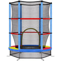 Vaikų batutas, saugos tinklas, guminių spyruoklių sistema, iki 45 kg, plieno rėmas, Ø140x160cm, spalvingas