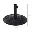 Skėčių stovas, 13 kg, skėčių stovas su 35 mm/38 mm/48 mm skersmens strypais, skėčių laikiklis sodui, balkonui, antikinė juoda spalva