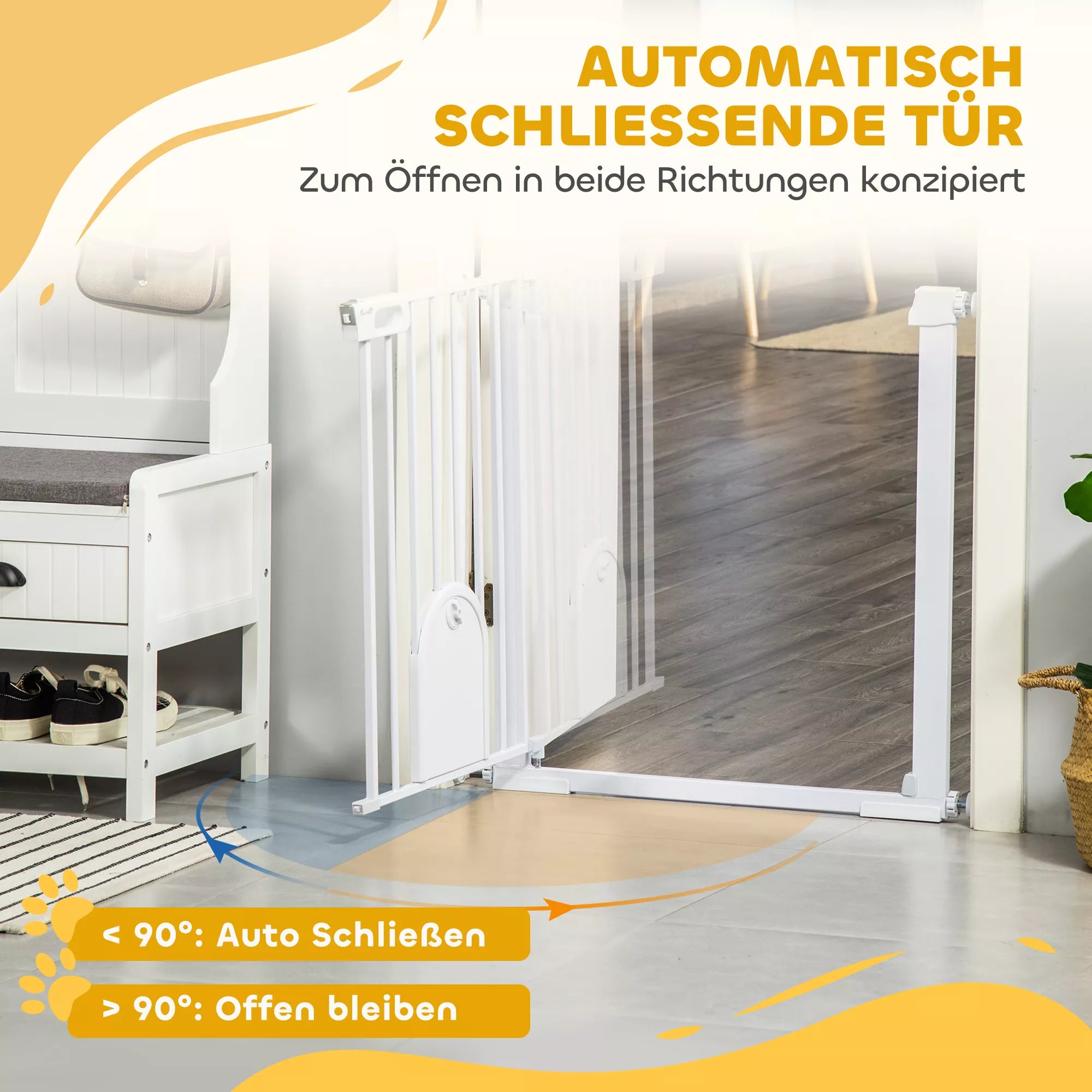 Reguliuojama naminių gyvūnų užtvara su mažomis durimis, plienas, plastikas, balta